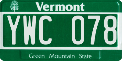 VT license plate YWC078