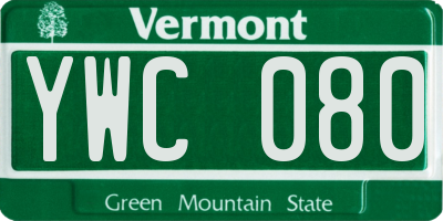 VT license plate YWC080