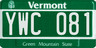 VT license plate YWC081