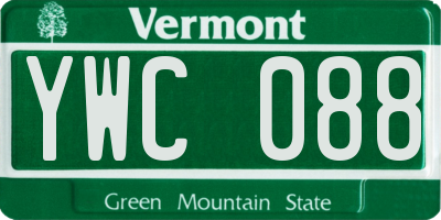 VT license plate YWC088