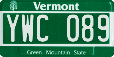 VT license plate YWC089