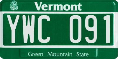 VT license plate YWC091