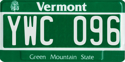 VT license plate YWC096