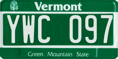 VT license plate YWC097
