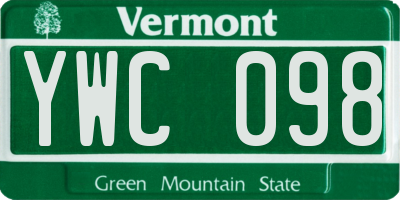 VT license plate YWC098