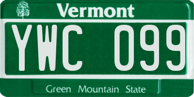 VT license plate YWC099