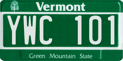 VT license plate YWC101