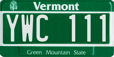 VT license plate YWC111