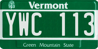 VT license plate YWC113
