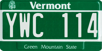 VT license plate YWC114