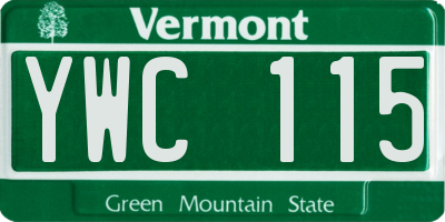 VT license plate YWC115