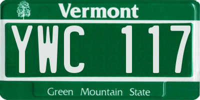 VT license plate YWC117