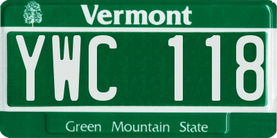 VT license plate YWC118