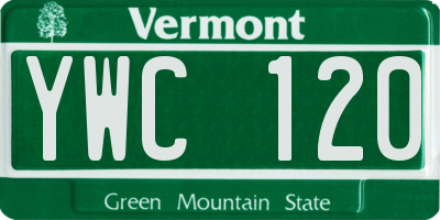 VT license plate YWC120