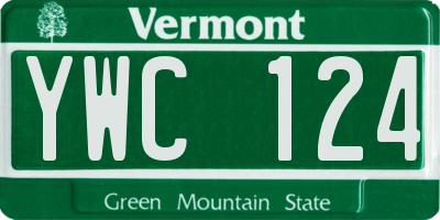VT license plate YWC124