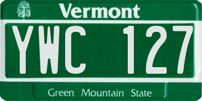 VT license plate YWC127