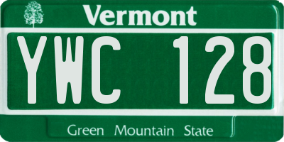 VT license plate YWC128