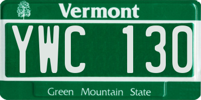 VT license plate YWC130