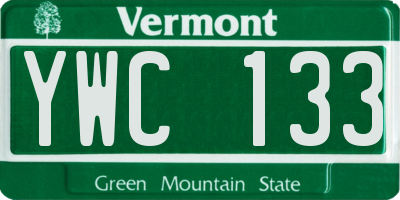 VT license plate YWC133