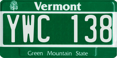 VT license plate YWC138