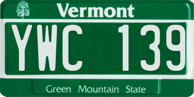VT license plate YWC139