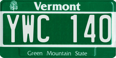 VT license plate YWC140