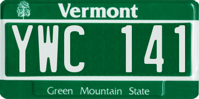 VT license plate YWC141