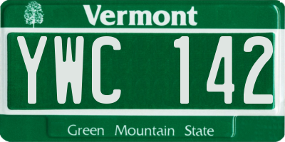 VT license plate YWC142