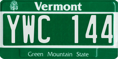 VT license plate YWC144