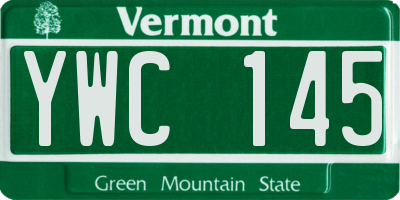 VT license plate YWC145