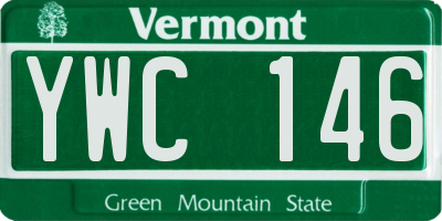 VT license plate YWC146