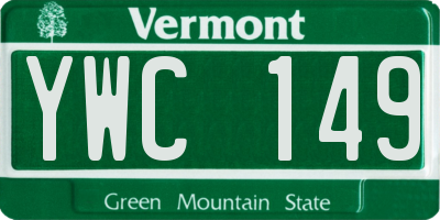 VT license plate YWC149