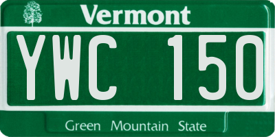 VT license plate YWC150