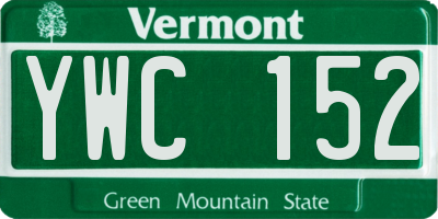 VT license plate YWC152