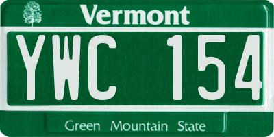 VT license plate YWC154