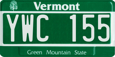 VT license plate YWC155