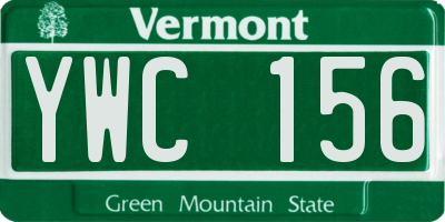 VT license plate YWC156