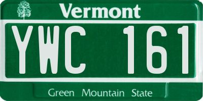 VT license plate YWC161