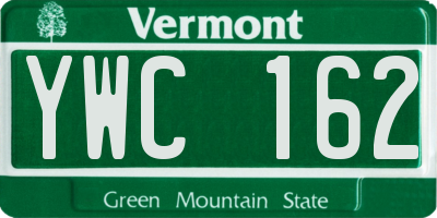 VT license plate YWC162