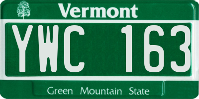 VT license plate YWC163