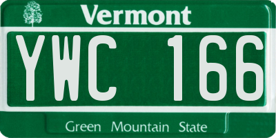VT license plate YWC166