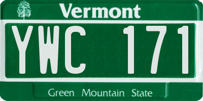 VT license plate YWC171