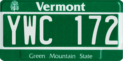 VT license plate YWC172