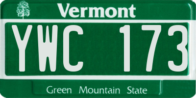VT license plate YWC173