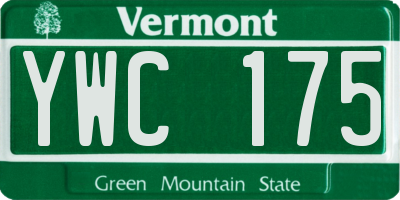 VT license plate YWC175