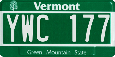 VT license plate YWC177