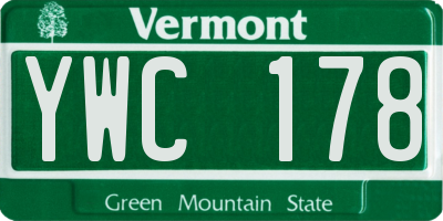 VT license plate YWC178