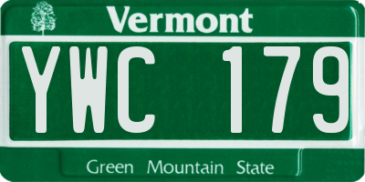 VT license plate YWC179