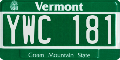 VT license plate YWC181