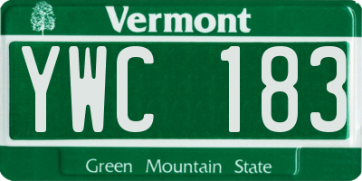 VT license plate YWC183